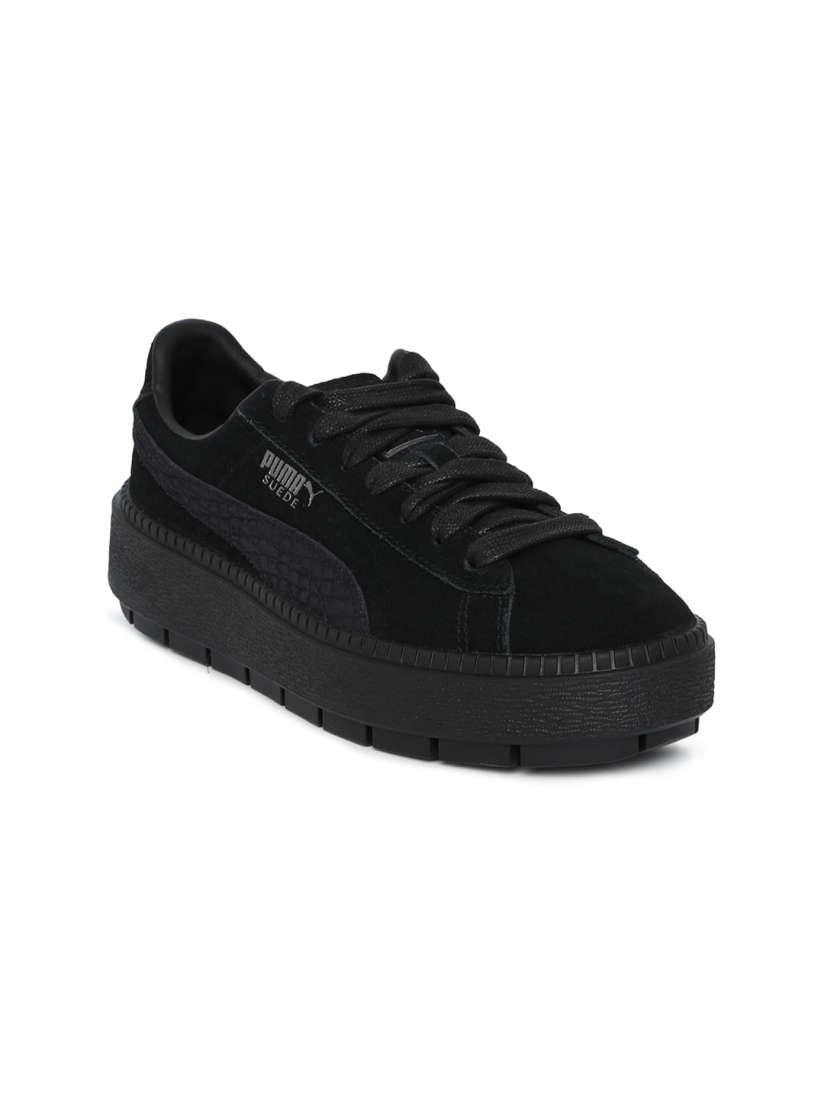 Buy Puma Women Black Suede Platform Trace Sneakers Casual Shoes for Women 8097451 Myntra
