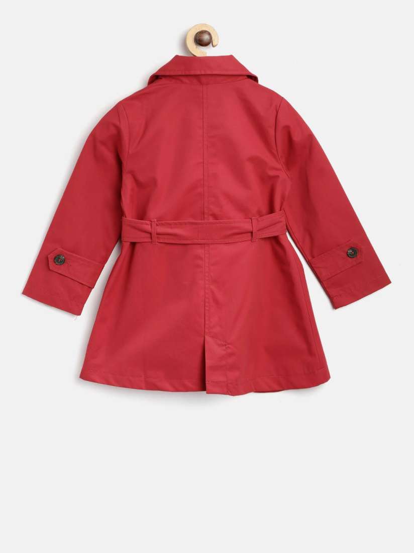 Buy United Colors of Benetton Girls Red Double Breasted Solid Trench Coat Coats for Girls 8098571 Myntra