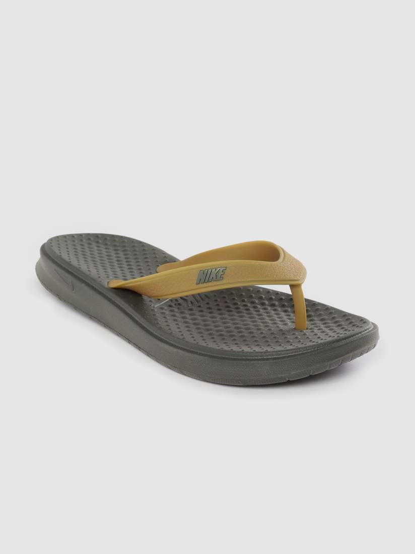 Nike olive green flip flops online