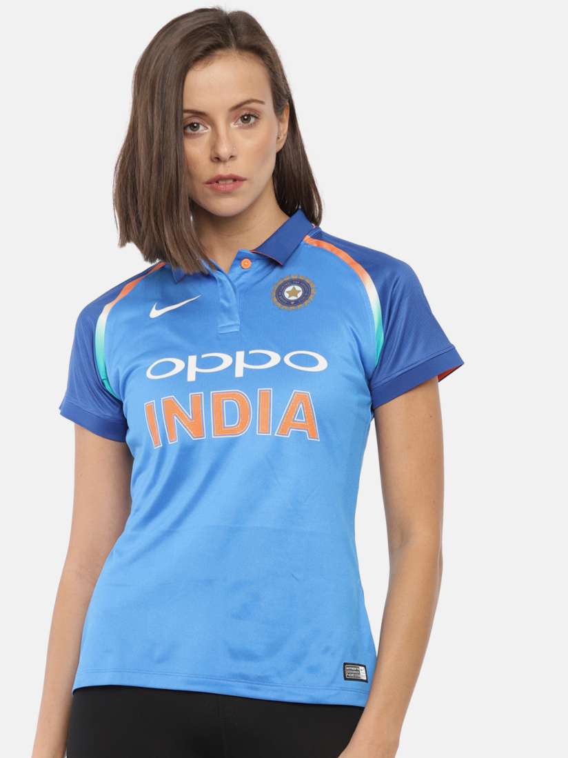 Buy Nike Women Blue BCCI Dry Cricket Round Neck T Shirt Tshirts for Women 8102205 Myntra