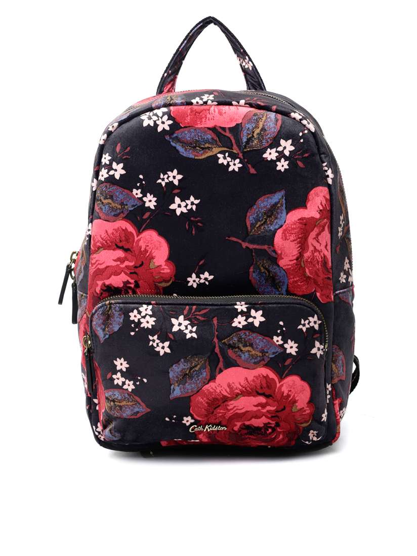 Buy Cath Kidston Women Black Graphic Velvet Backpack Backpacks for Women 8110407 Myntra