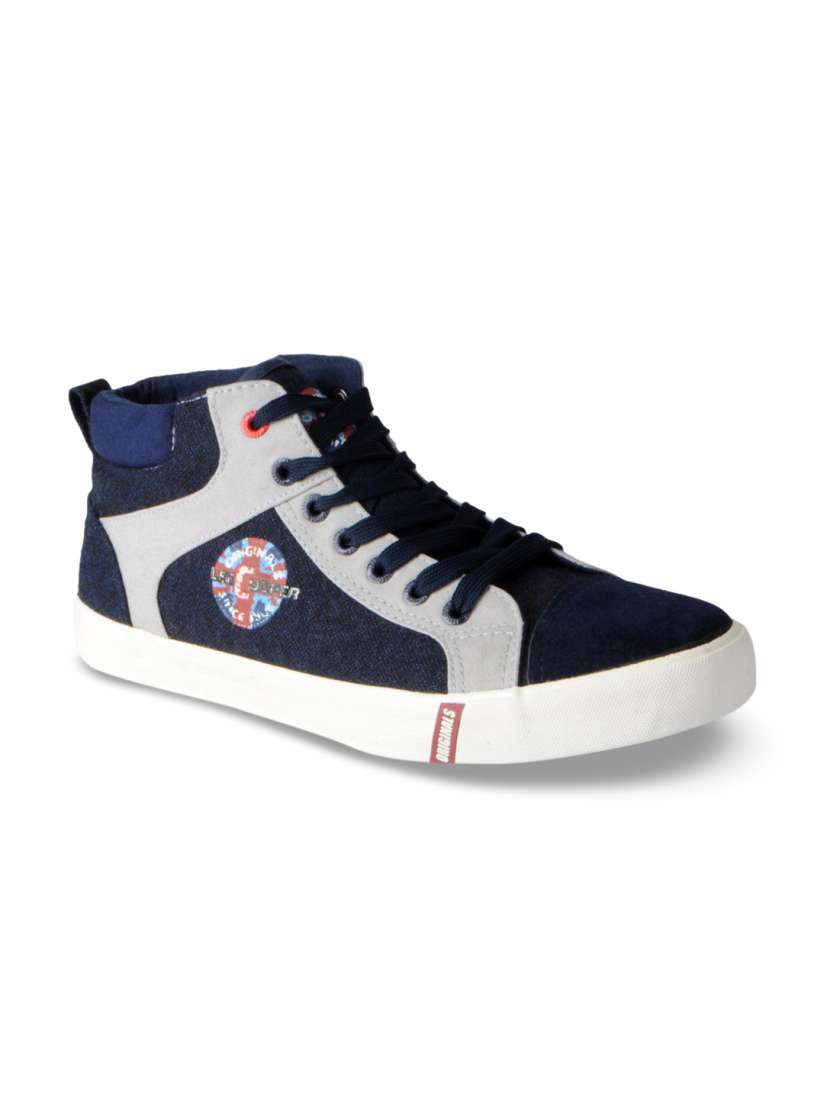 Buy Lee Cooper Men Navy Blue Colourblocked Mid Top Sneakers Casual Shoes for Men 8110923 Myntra