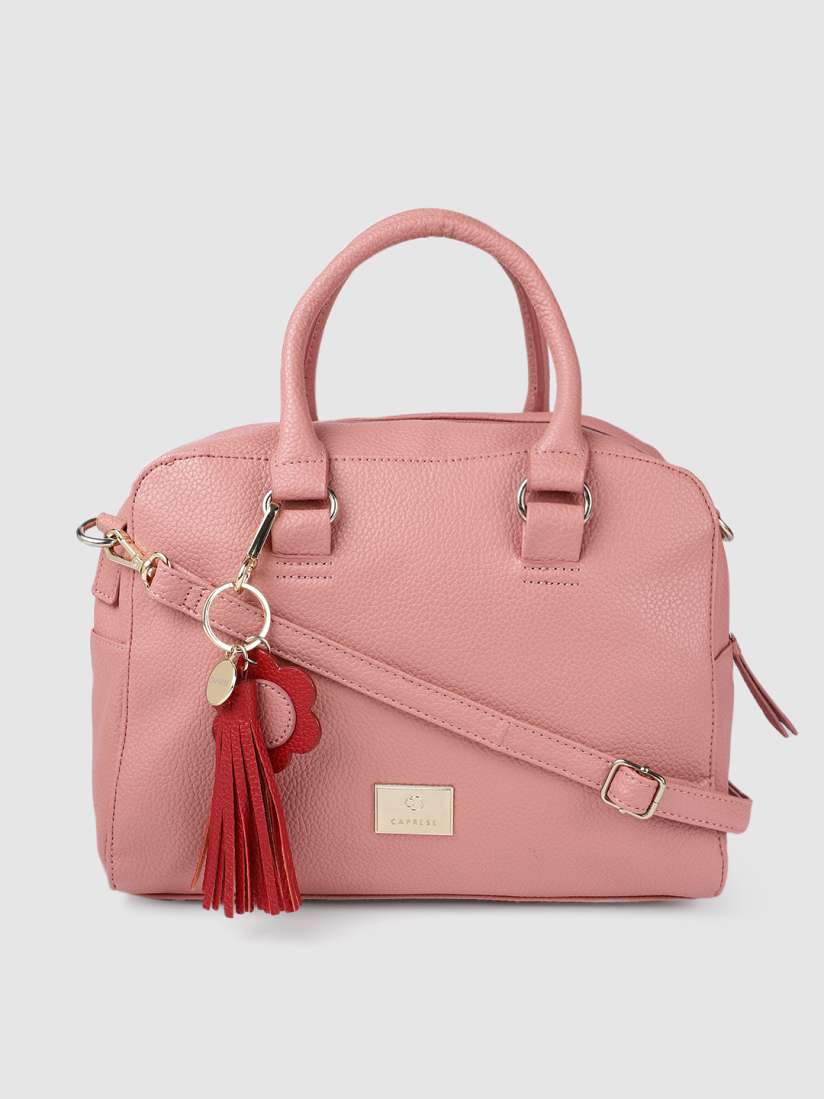 Buy Caprese Pink Solid Handheld Bag with Tasselled Handbags for Women 8111687 Myntra
