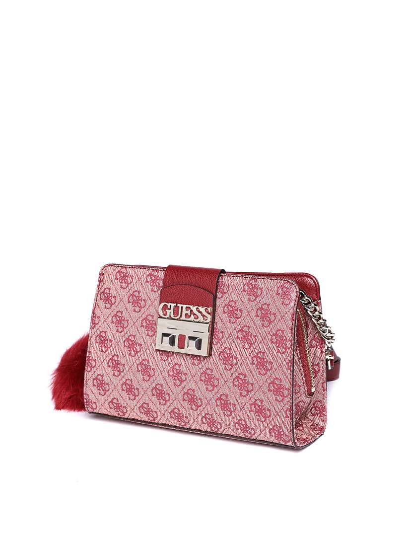 Buy GUESS Red Printed Sling Bag Handbags for Women 8112459 Myntra