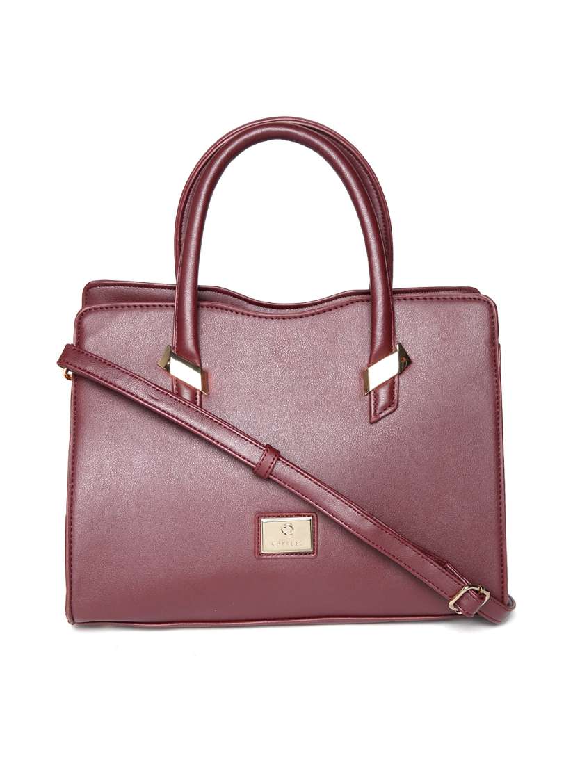 Buy Caprese Maroon Solid Handheld Bag Handbags for Women 8116977 Myntra