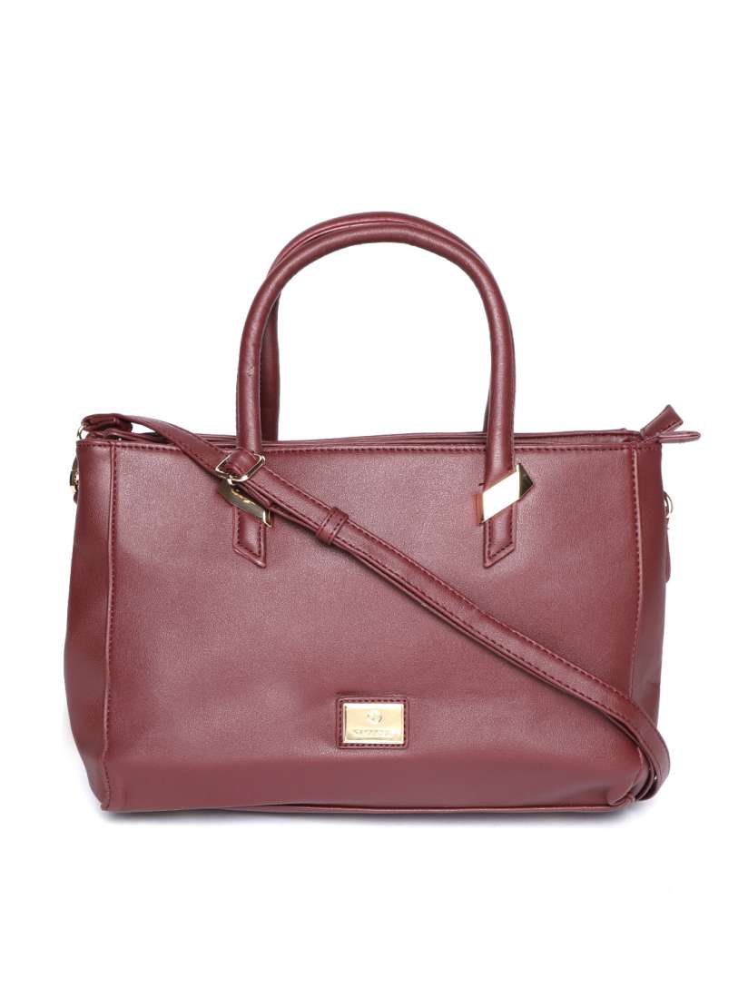 Buy Caprese Maroon Solid Handheld Bag With Detachable Shoulder Strap Handbags for Women 8116993 Myntra