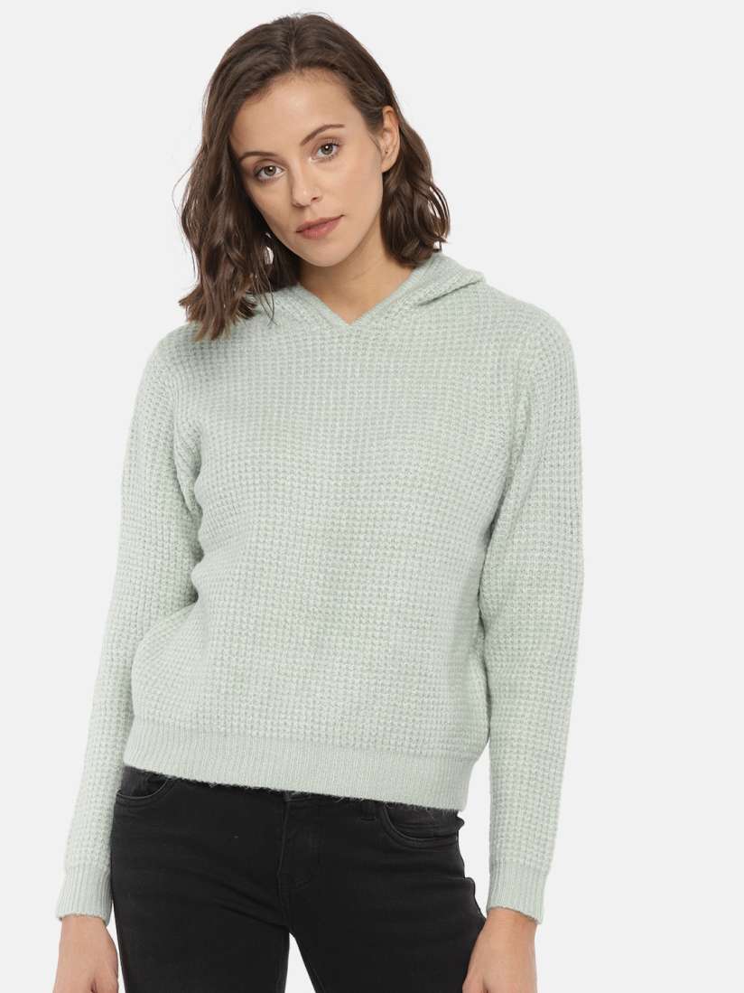 Buy FOREVER 21 Women Green Solid Pullover Sweater Sweaters for Women 8121191 Myntra