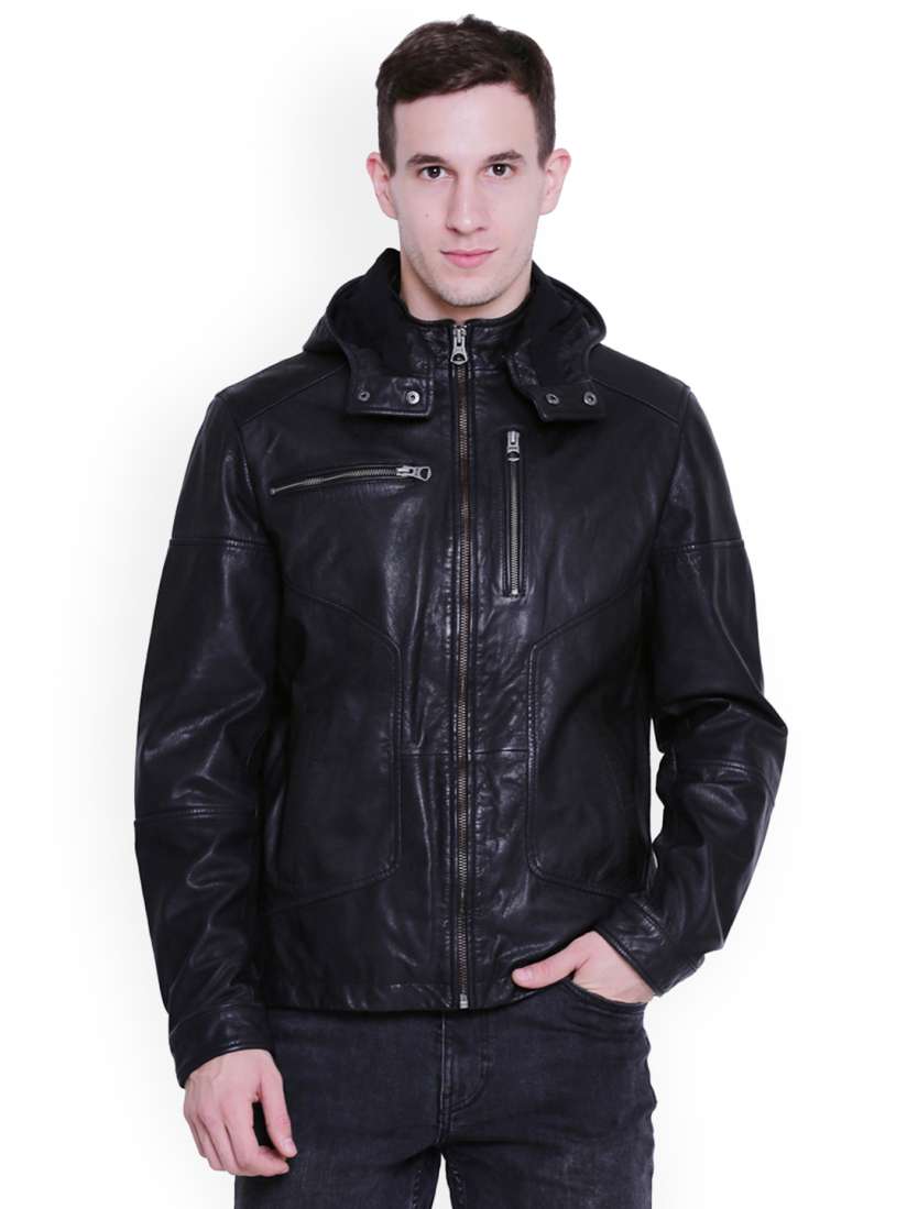 Buy Roadies by Justanned Men Black Solid Leather Jacket Jackets for Men 8125765 Myntra