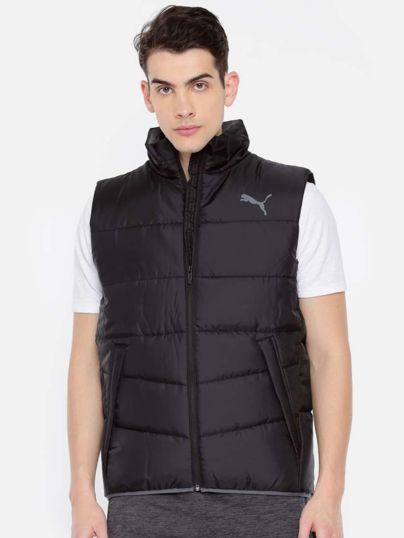 Buy Puma Men Black Solid ESS PADDED VEST Padded Jacket Jackets for Men 8127345 Myntra