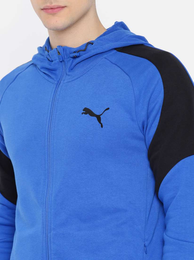 Buy Puma Men Navy Blue Solid Slim Fit Evostripe Move FZ Hoody Sweatshirt Sweatshirts for Men 8127419 Myntra