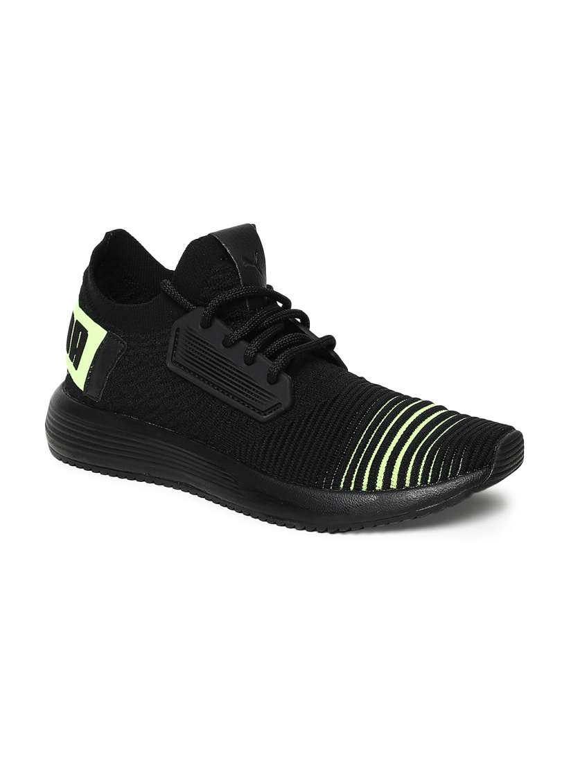 Puma black sneakers myntra deals
