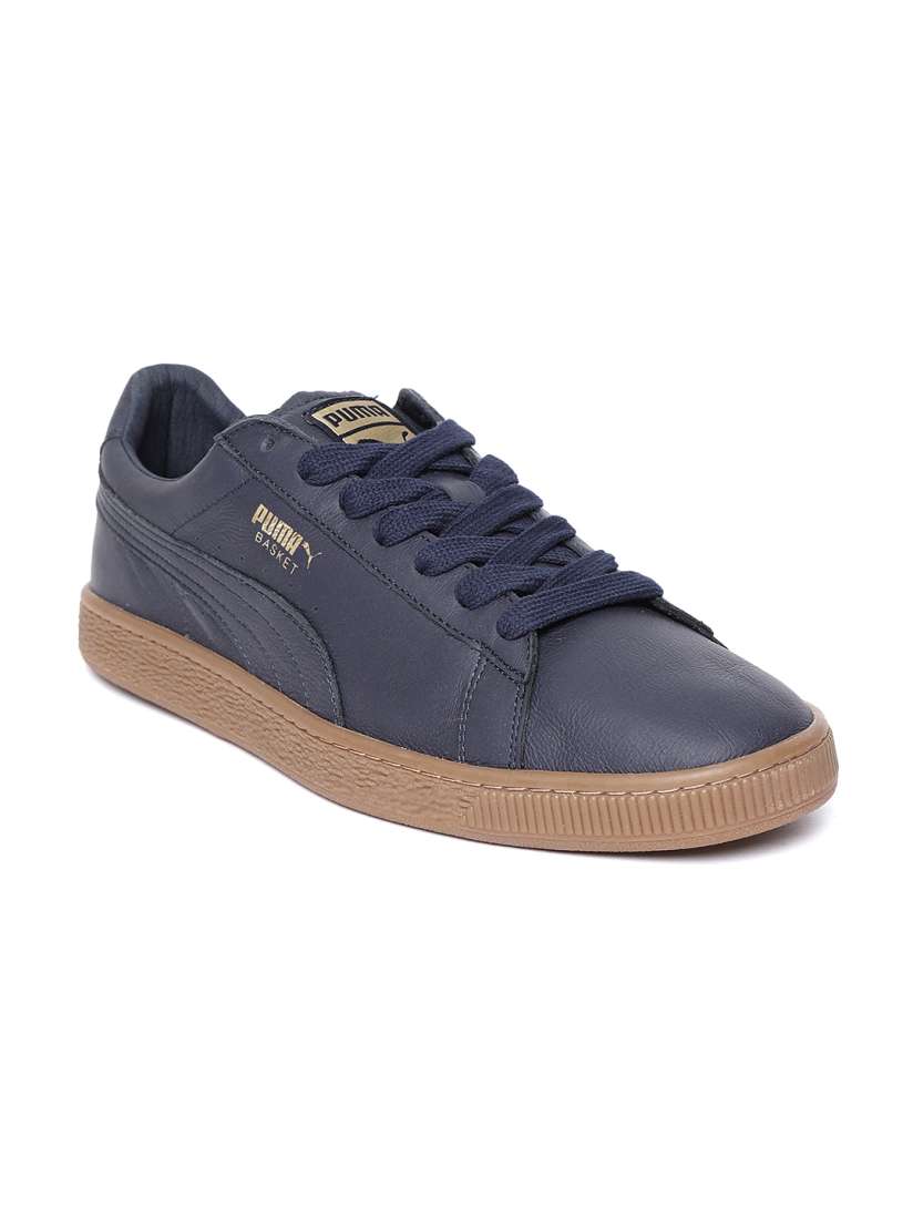 Buy Puma Unisex Navy Blue Basket Classic Gum Deluxe Sneakers Casual Shoes for Unisex 8128795 Myntra