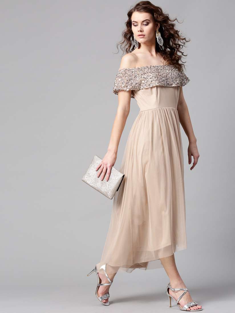 Off shoulder dress myntra sales