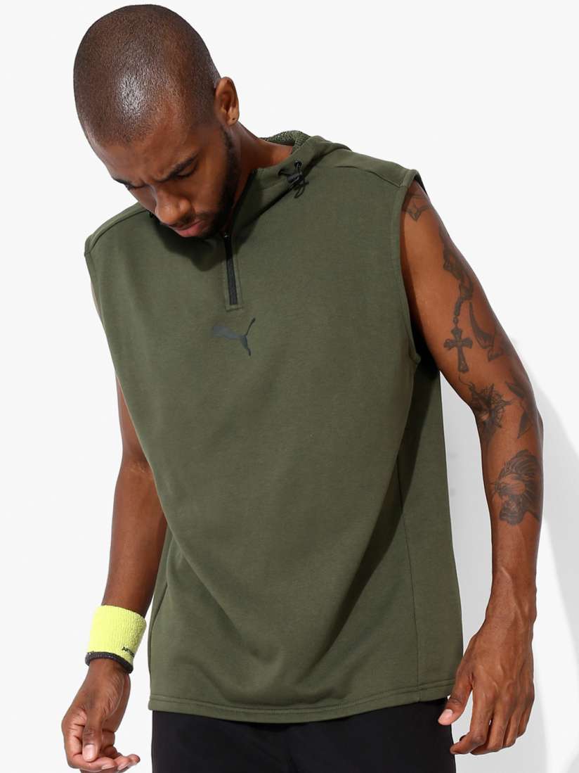 Buy Puma Men Olive Green Relaxed Fit Modern Sports SL Hooded Sweatshirt Sweatshirts for Men 8160929 Myntra