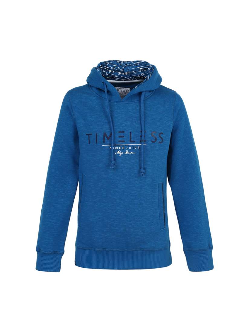 Buy Monte Carlo Boys Blue Printed Hooded Sweatshirt Sweatshirts for Boys 8161339 Myntra