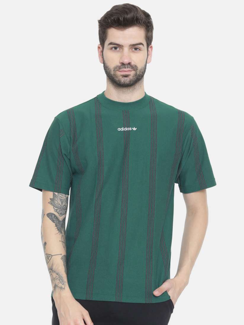 Buy ADIDAS Originals Men Green Black Striped TENNIS SS TEE T shirt Tshirts for Men 8168257 Myntra