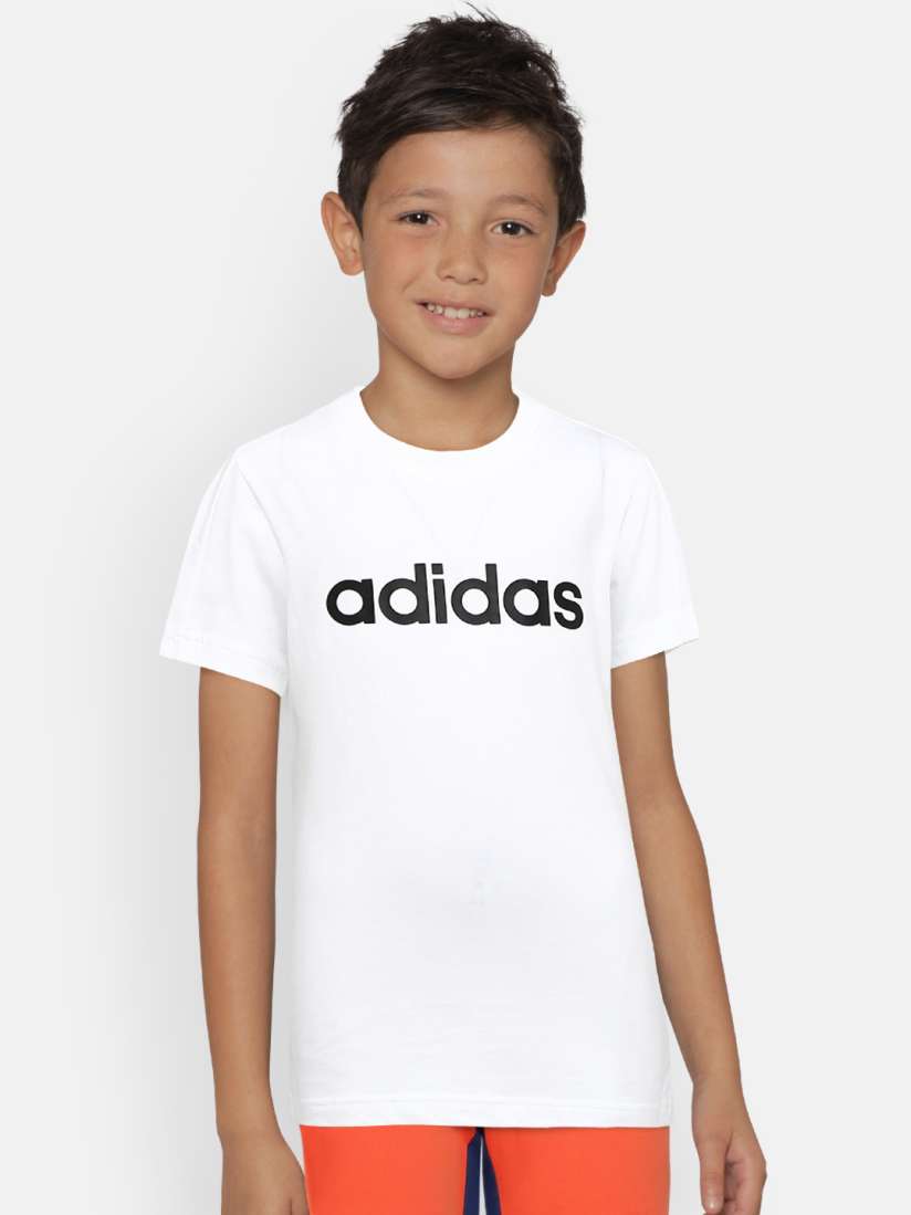 Buy ADIDAS Boys White Printed Essentials Linear Tshirt Tshirts for Boys 8168335 Myntra
