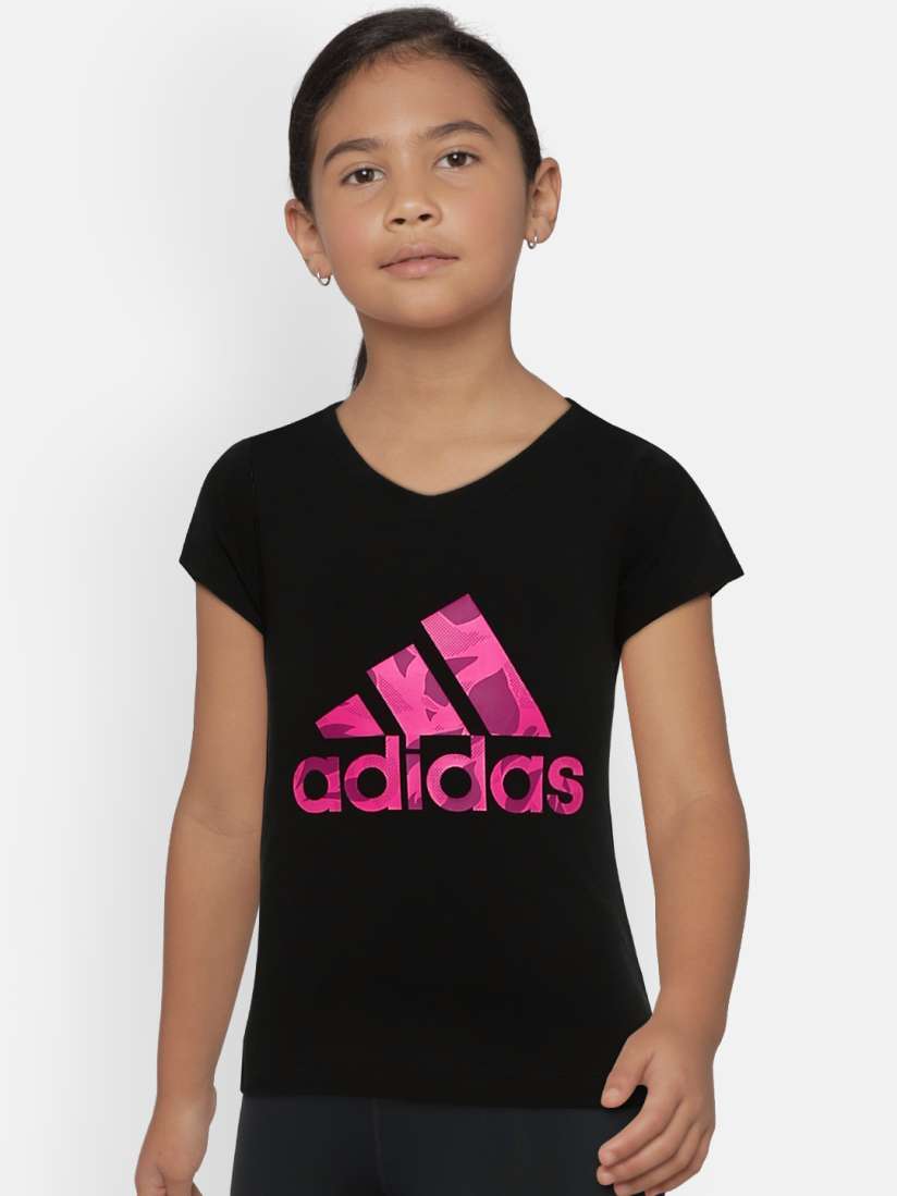 Buy ADIDAS Girls Black Printed Round Neck T shirt Tshirts for Girls 8168369 Myntra