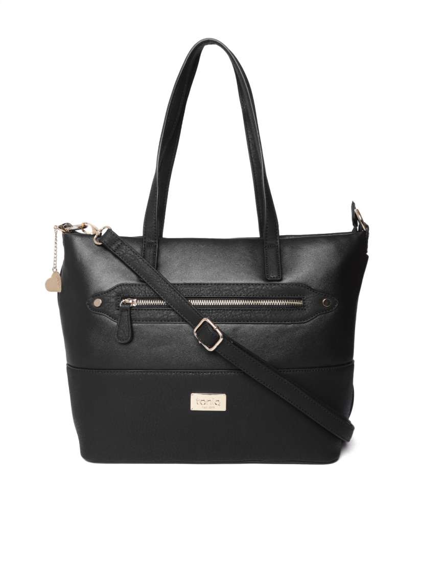 Buy ToniQ Black Solid Shoulder Bag with Detachable Sling Strap Handbags for Women 8175157 Myntra