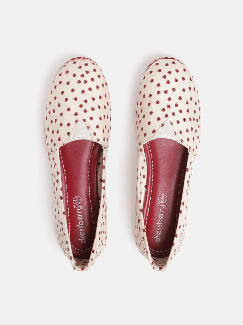 Buy DressBerry Women Off White Red Printed Espadrilles Casual Shoes for Women 8175569 Myntra