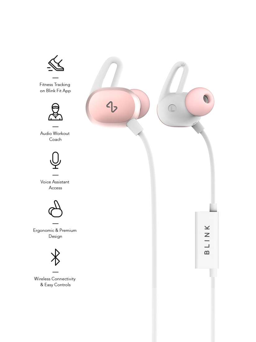 Buy Blink Play Rose Gold Fitness Earphones Headphones for Unisex 8194041 Myntra