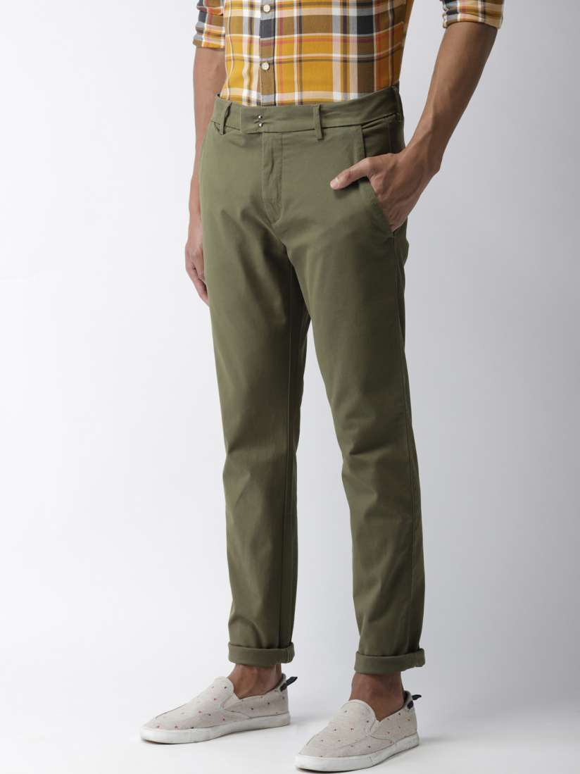 Buy Levis Men Olive Green 512 Slim Tapered Fit Solid Chinos Trousers for Men 8197683 Myntra