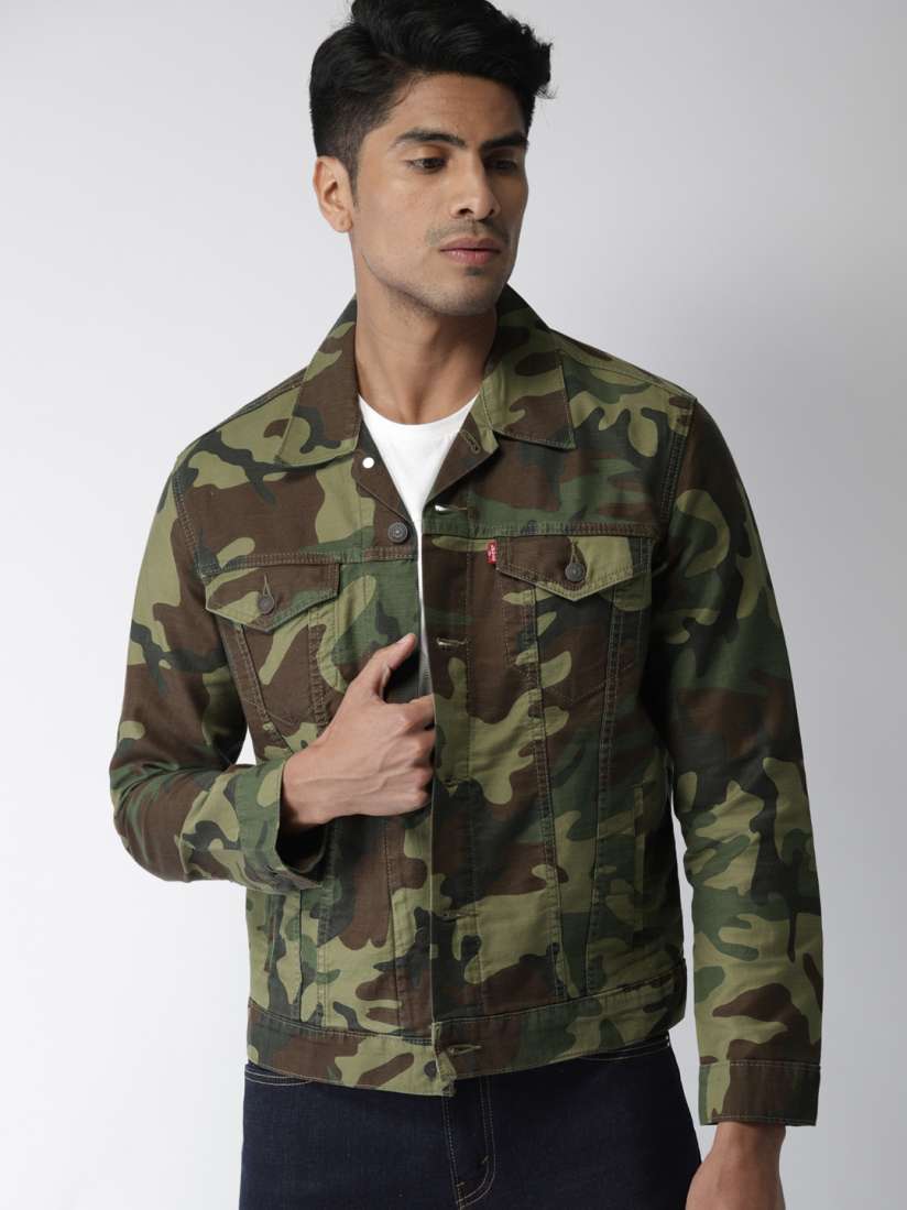 Olive green levi's denim jacket deals