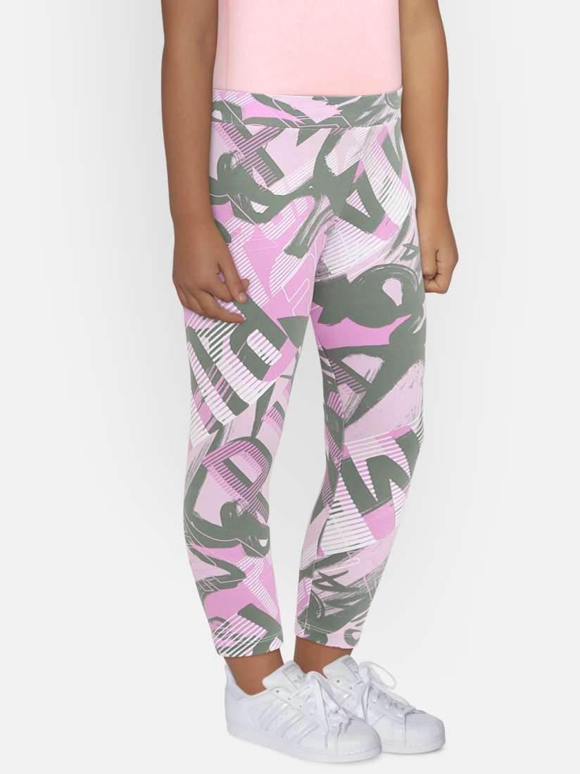 Buy Puma Girls Pink Green Printed Style AOP Tights Tights for Girls 8209545 Myntra