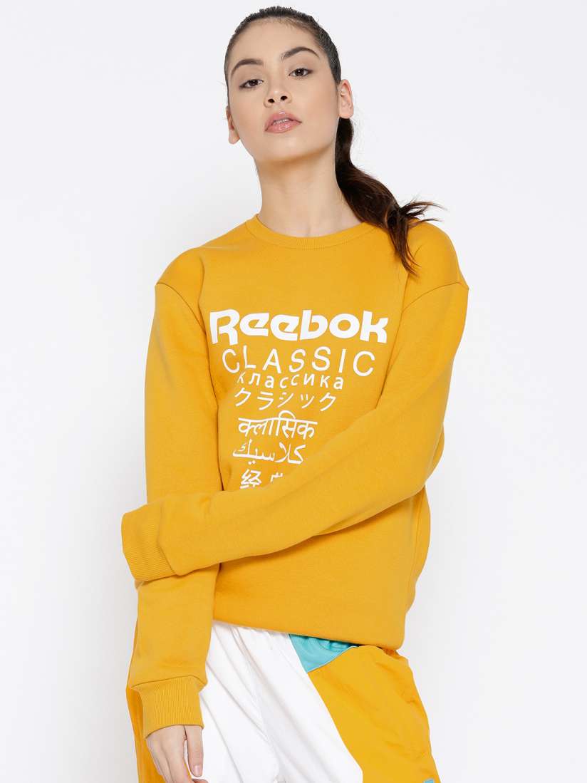 Yellow reebok sweatshirt deals