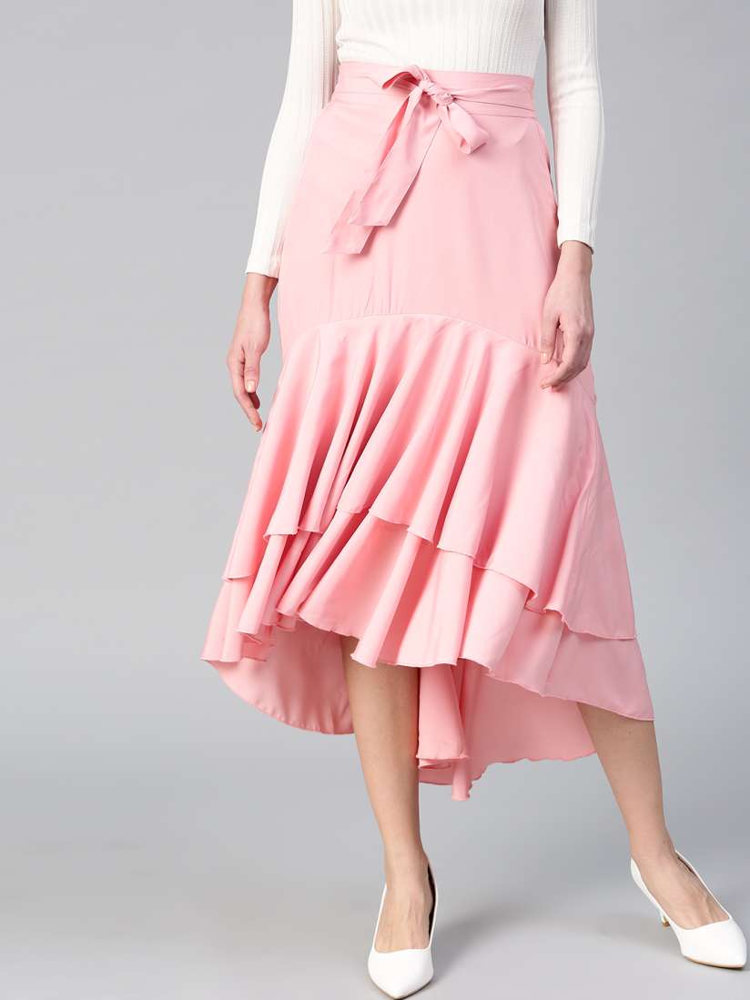 Ruffle skirt myntra on sale