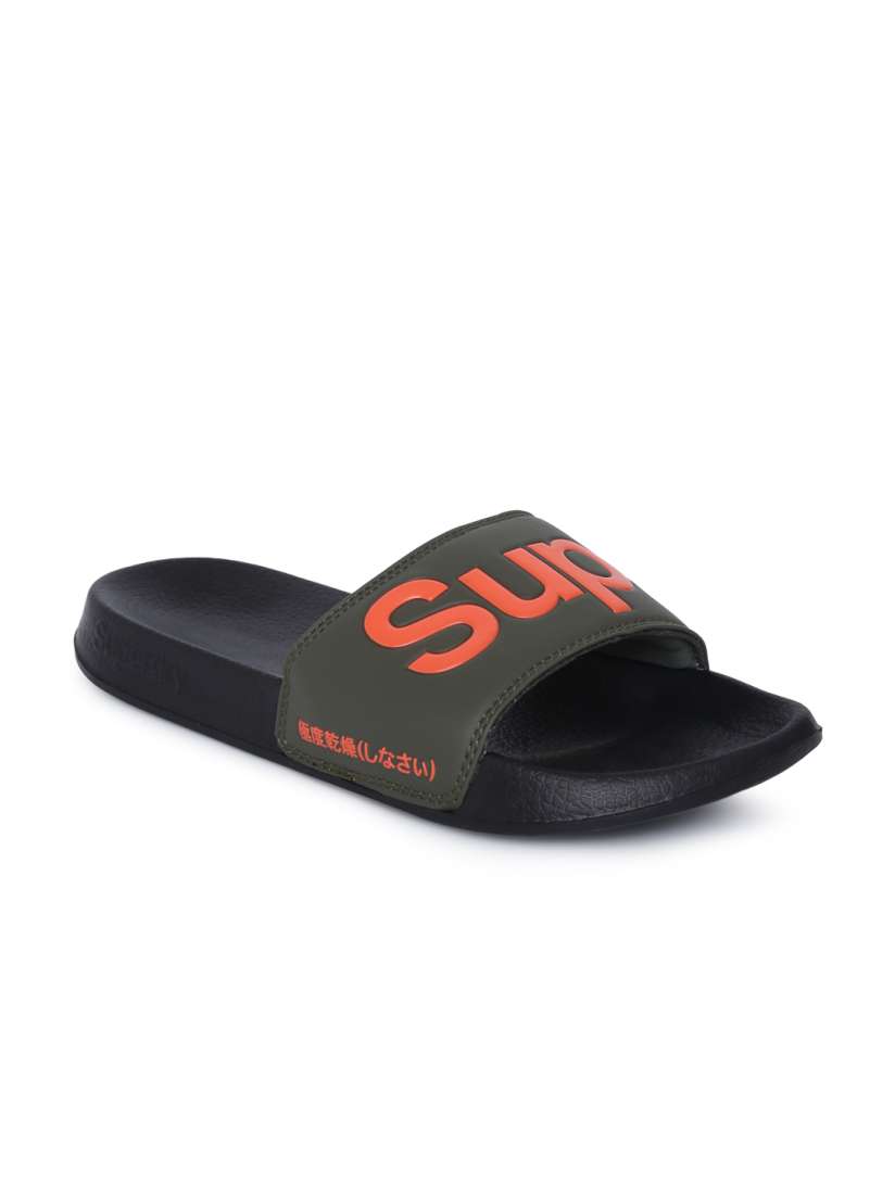 Buy Superdry Men Black Olive Green Printed Sliders Flip Flops for Men 8229889 Myntra