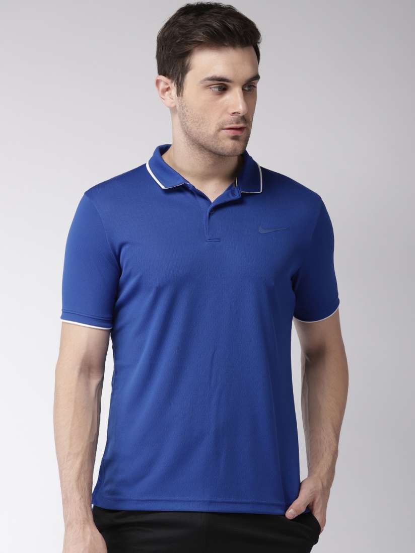 Buy Nike Men Blue Standard Fit Solid NKCT DRY POLO TEAM DRI FIT Standard Fit Tennis T shirt Tshirts for Men 8233825 Myntra