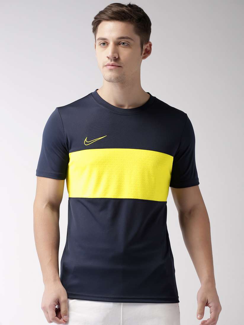 Navy blue and yellow nike shirt clearance