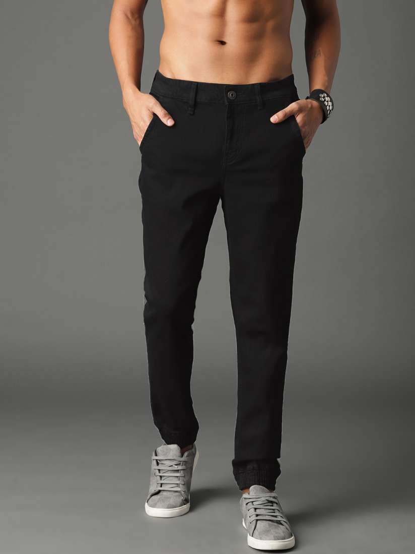 Buy Roadster Men Black Slim Fit Mid Rise Clean Look Stretchable Jogger Jeans Jeans for Men 8275763 Myntra