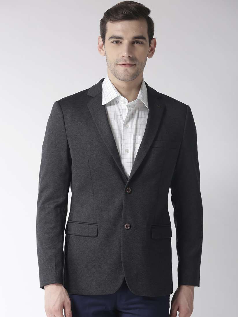 Buy Arrow Men Charcoal Grey Solid Zero Calorie Fit Single Breasted Formal Blazer Blazers for Men 8282267 Myntra