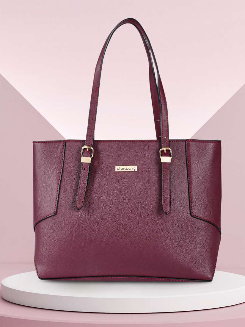 Buy DressBerry Burgundy Solid Shoulder Bag Handbags for Women 8311803 Myntra