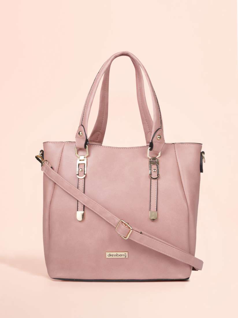 Dressberry pink solid shoulder bag on sale