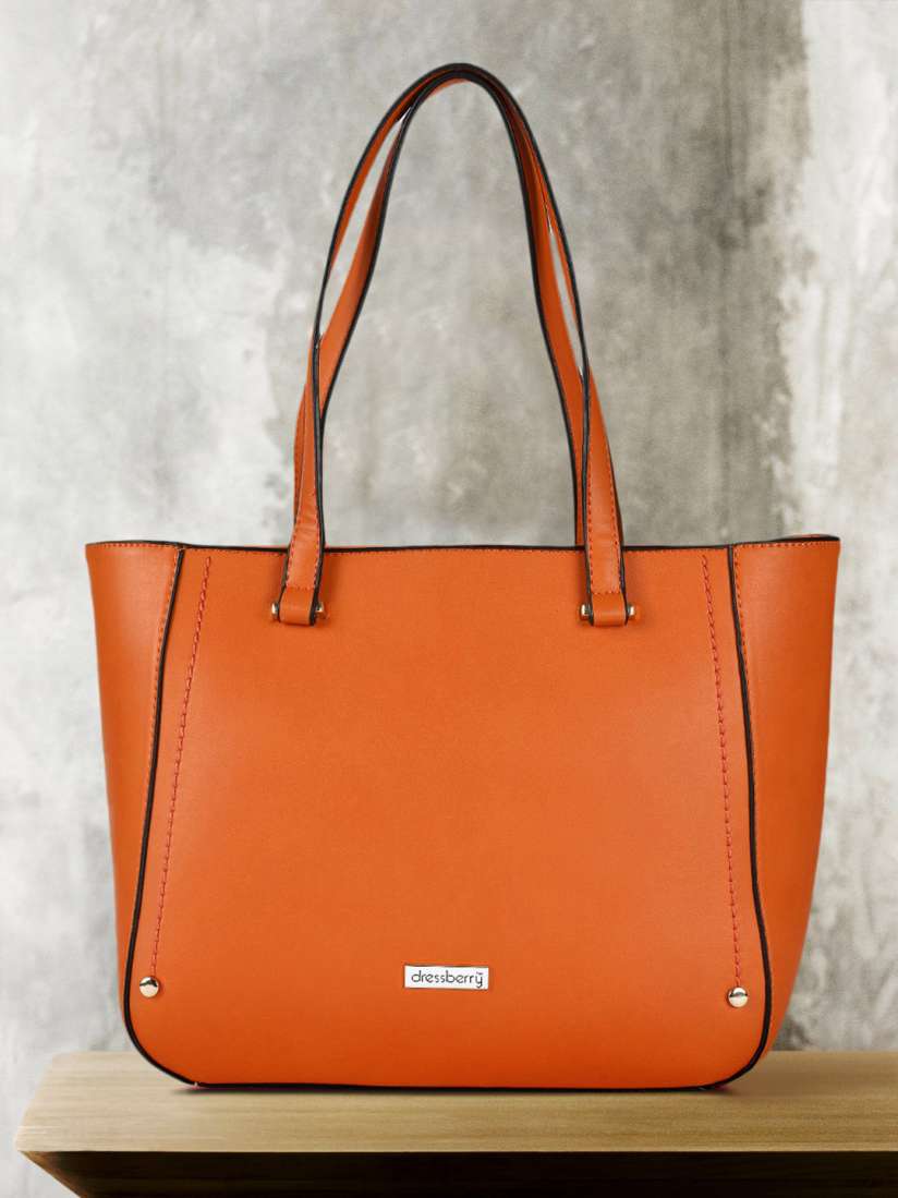Buy DressBerry Orange Solid Shoulder Bag Handbags for Women 8311945 Myntra