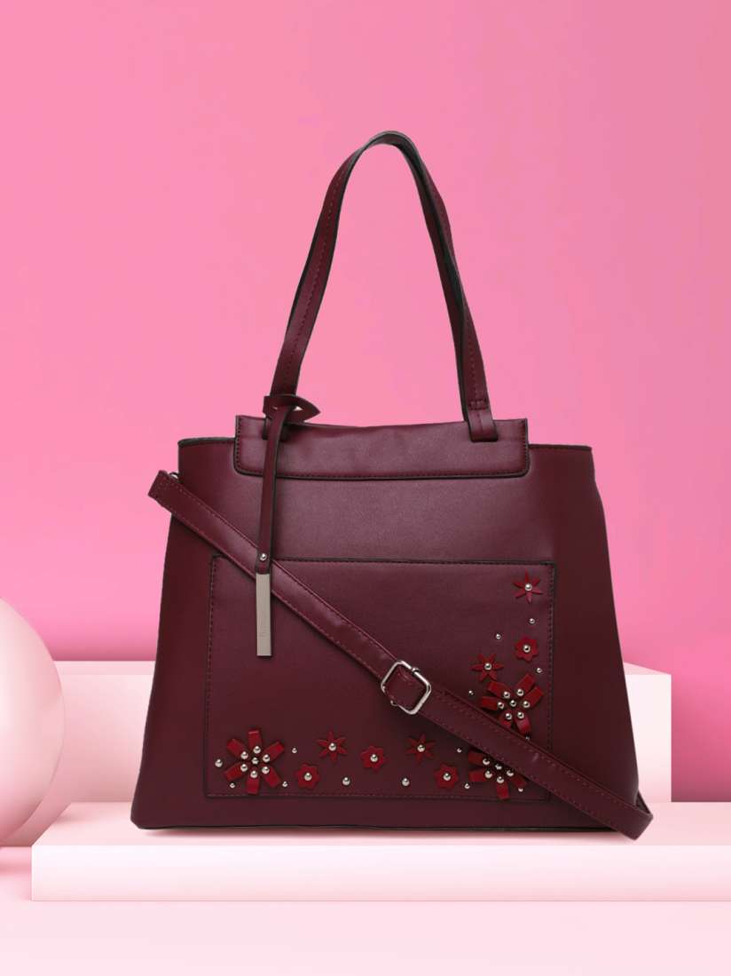 Dressberry burgundy solid shoulder bag on sale