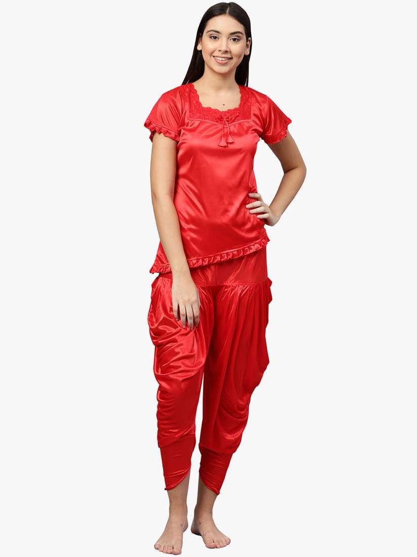Buy Ishin Women Red Solid Night Suit Ishinnghtst 9573 Night suits for Women 8312687 Myntra