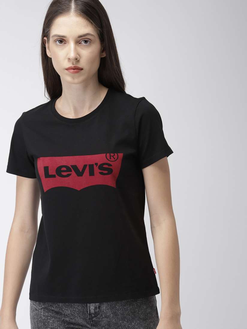 Buy Levis Women Black Printed Round Neck T Shirt Tshirts for Women 8315233 Myntra