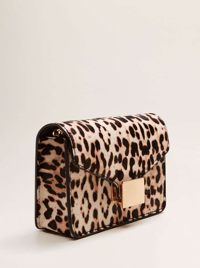 Buy MANGO Beige Black Leopard Print Leather Sling Bag Handbags for Women 8321683 Myntra