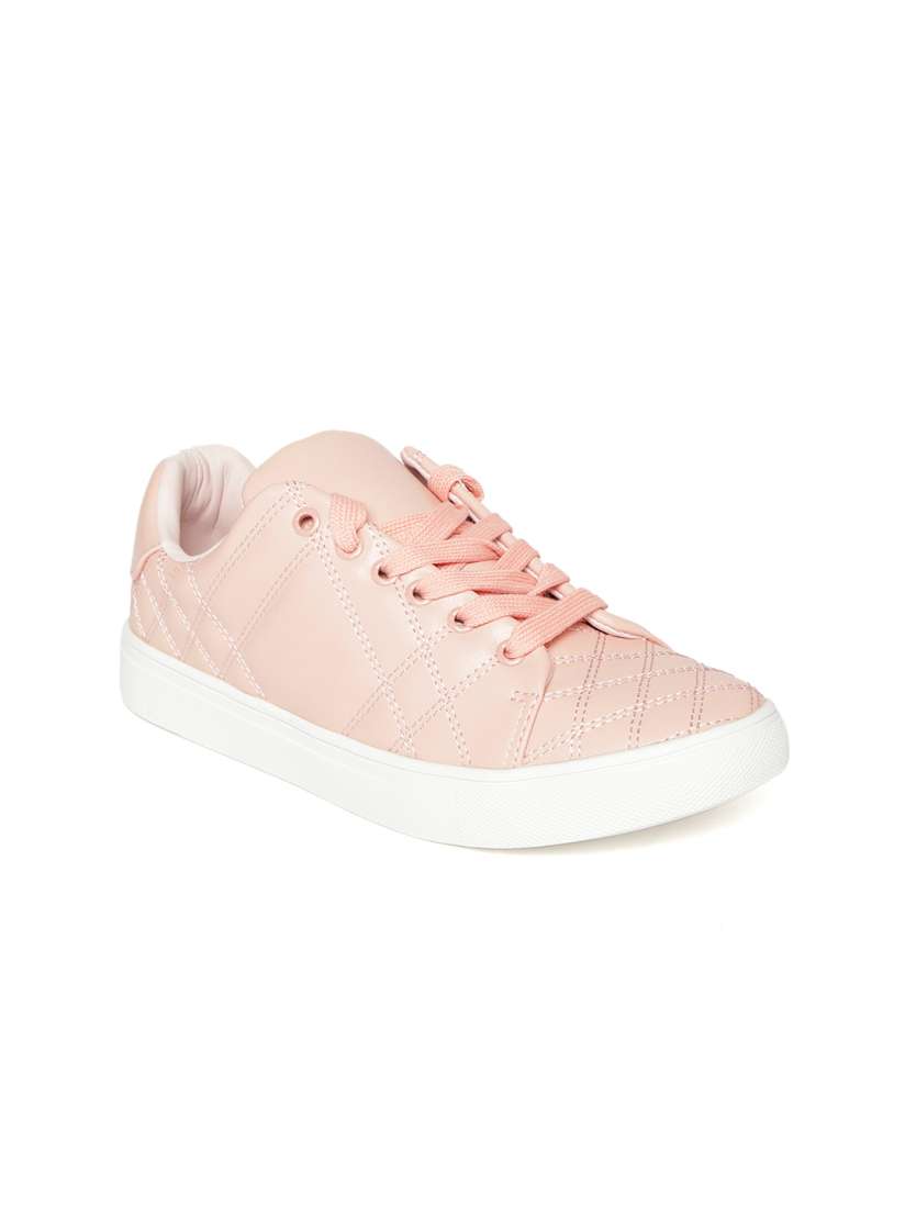 Pink quilted sneakers deals