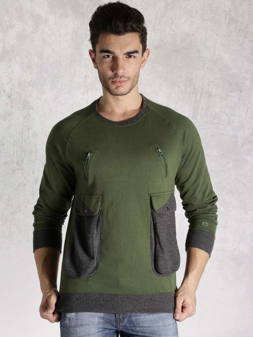 Roadster olive green sweatshirt sale
