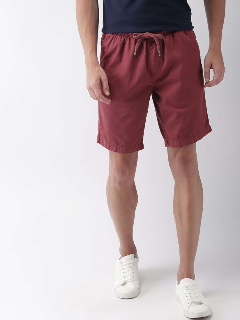 Buy Mast Harbour Men Maroon Solid Regular Fit Chino Shorts Shorts for Men 8340501 Myntra