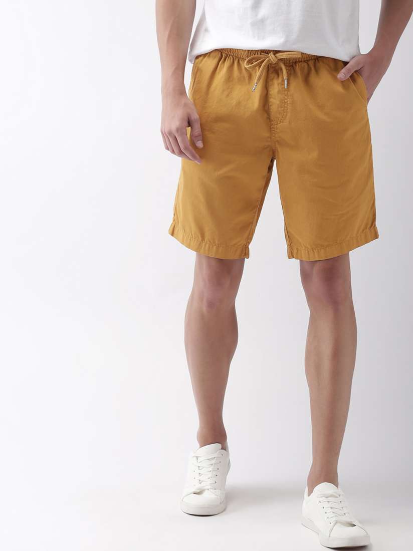 Buy Mast Harbour Men Yellow Solid Regular Fit Chino Shorts Shorts for Men 8340503 Myntra