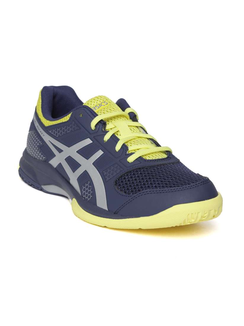 Buy ASICS Men Blue Yellow Gel Rocket 8 Badminton Shoes Sports Shoes for Men 8346511 Myntra