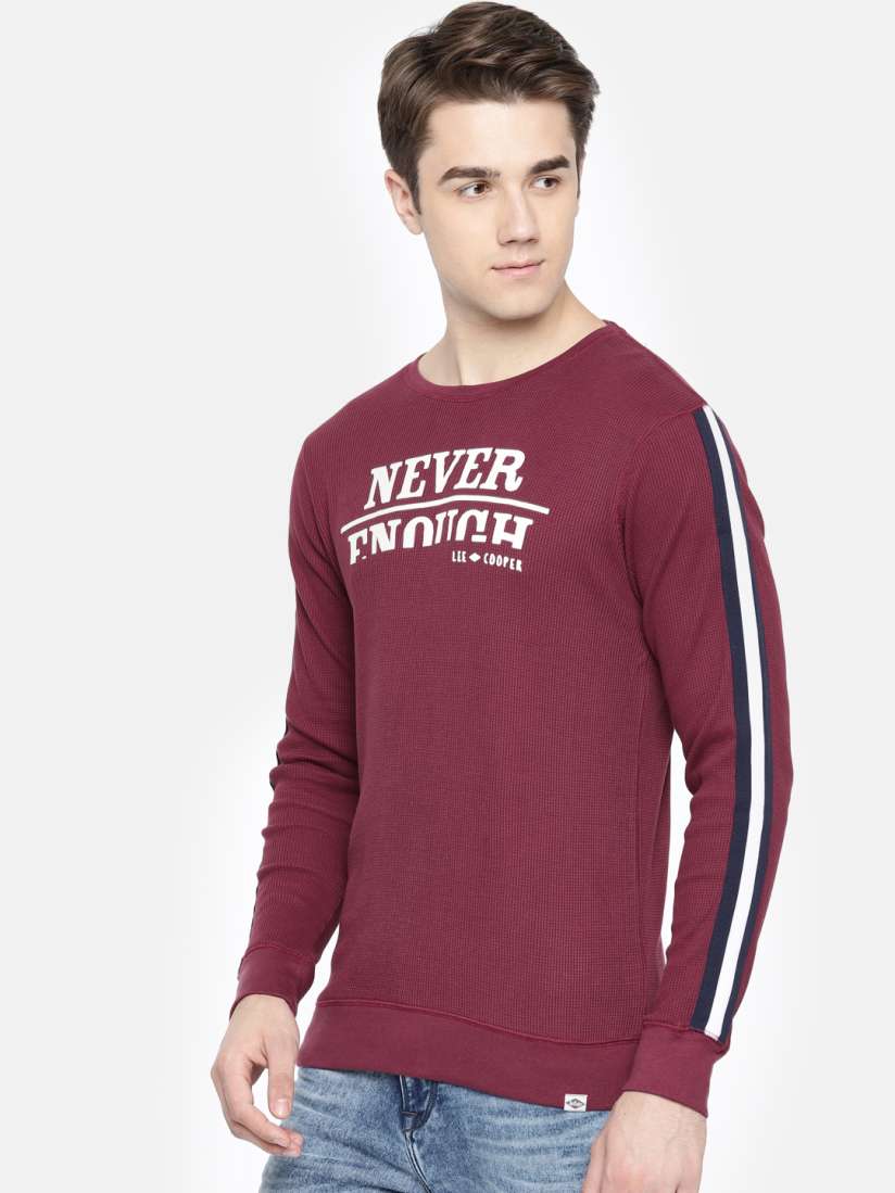 Buy Lee Cooper Men Maroon Printed Sweatshirt Sweatshirts for Men 8348571 Myntra