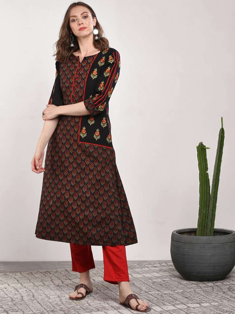 Sangria black kurta hotsell