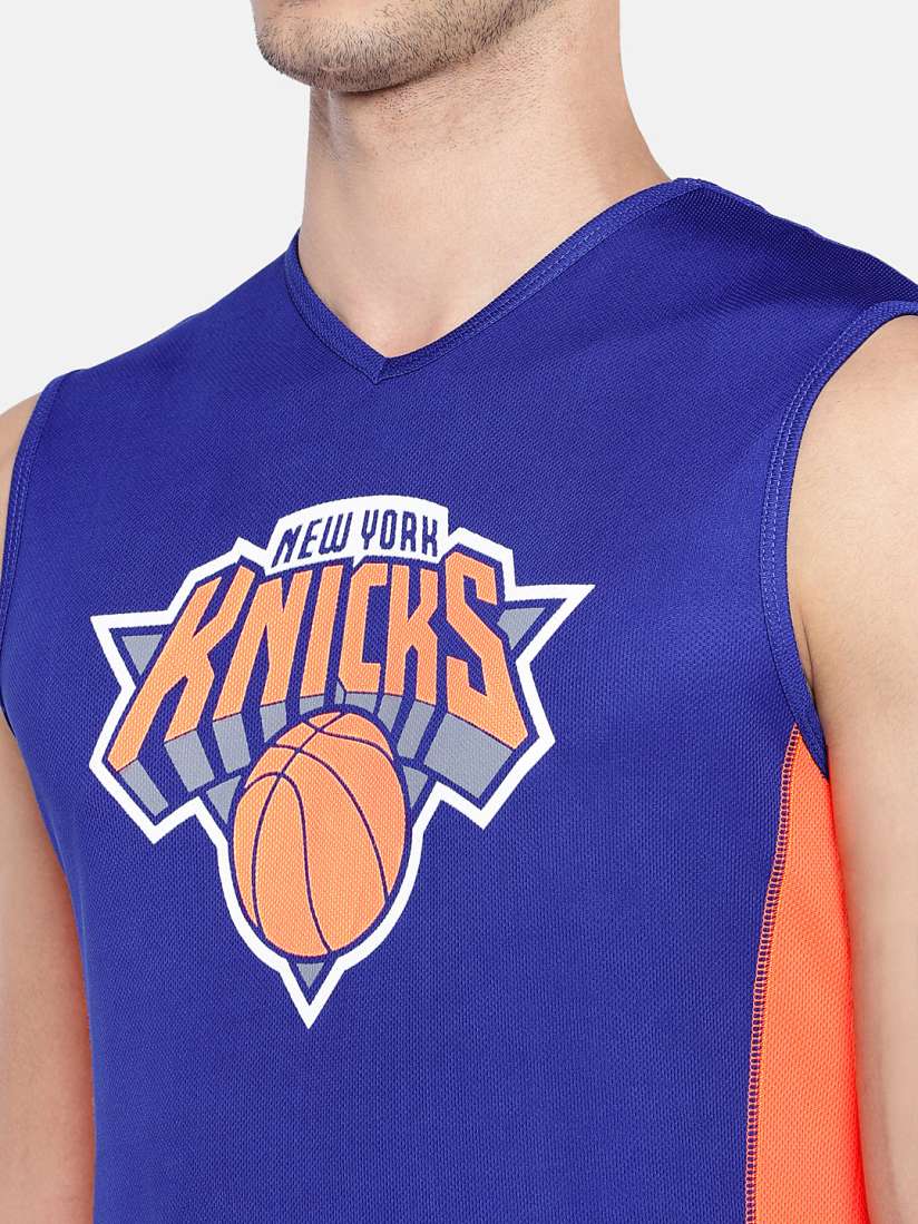 Buy NBA Men Blue Printed V Neck New York Knicks T shirt Tshirts for Men 8355245 Myntra